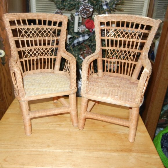 2 American Girl Doll Wicker Rattanchairs Samantha or Kirsten